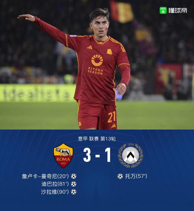 开云平台-罗马客场击败乌迪内斯,连胜场次达到四场